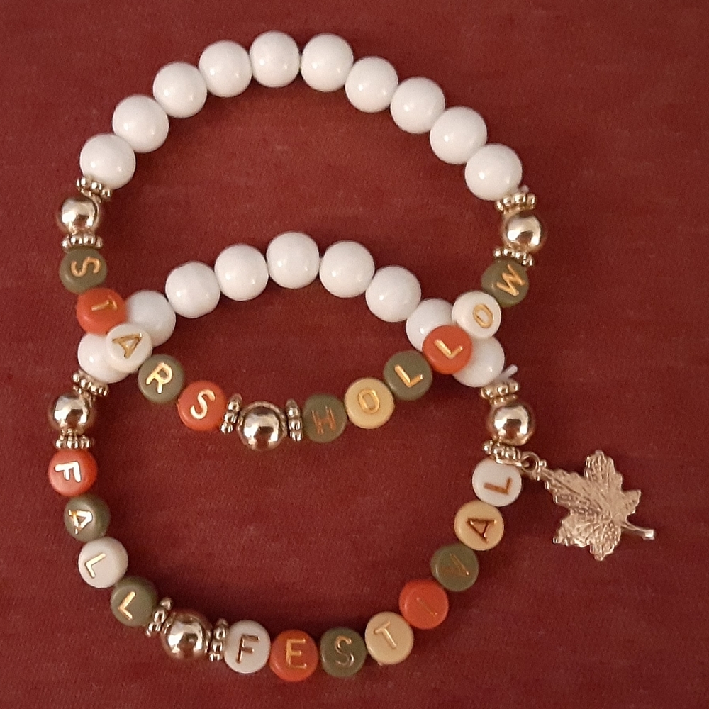 Stars Hollow Fall Festival Beaded Stretch Bracelets - Set of 2, Handmade